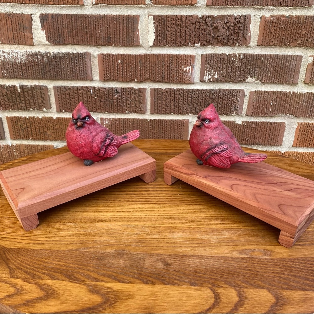 Cedar wood Set of 2 NWT handcrafted decorative farmhouse raisers stacker shelf